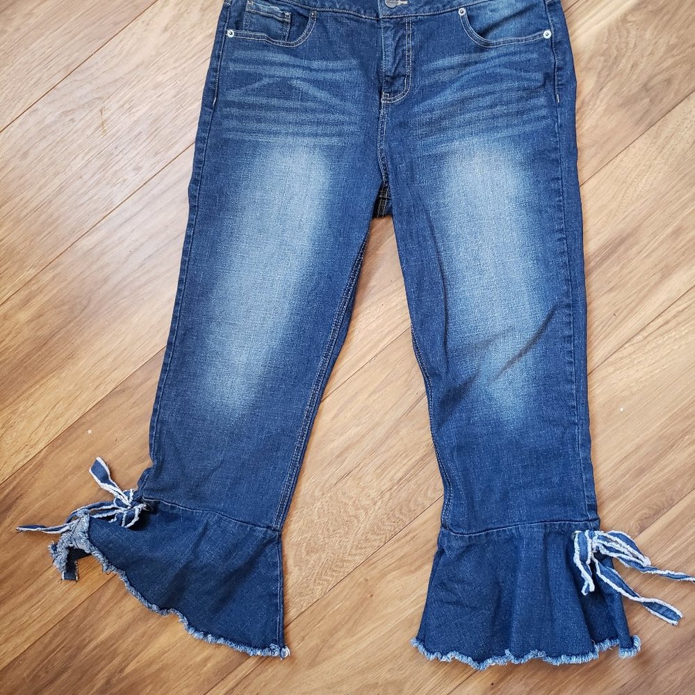 For the Republic Ruffle Bottom Distress Jean - 14